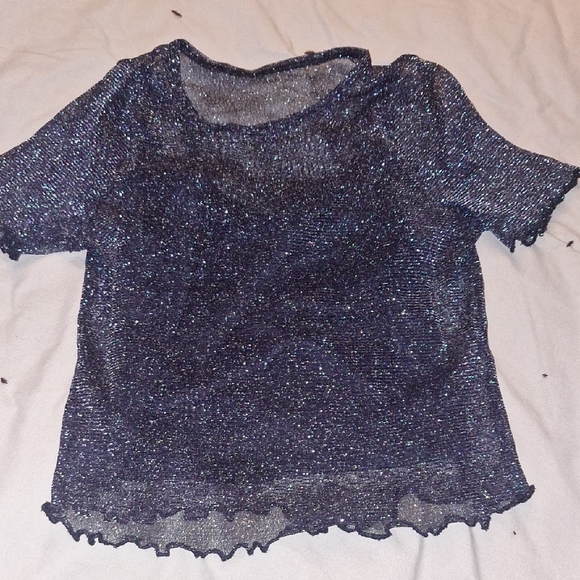 Hollister Tops - Hollister Glittery Black Short Sleeve Top Size M